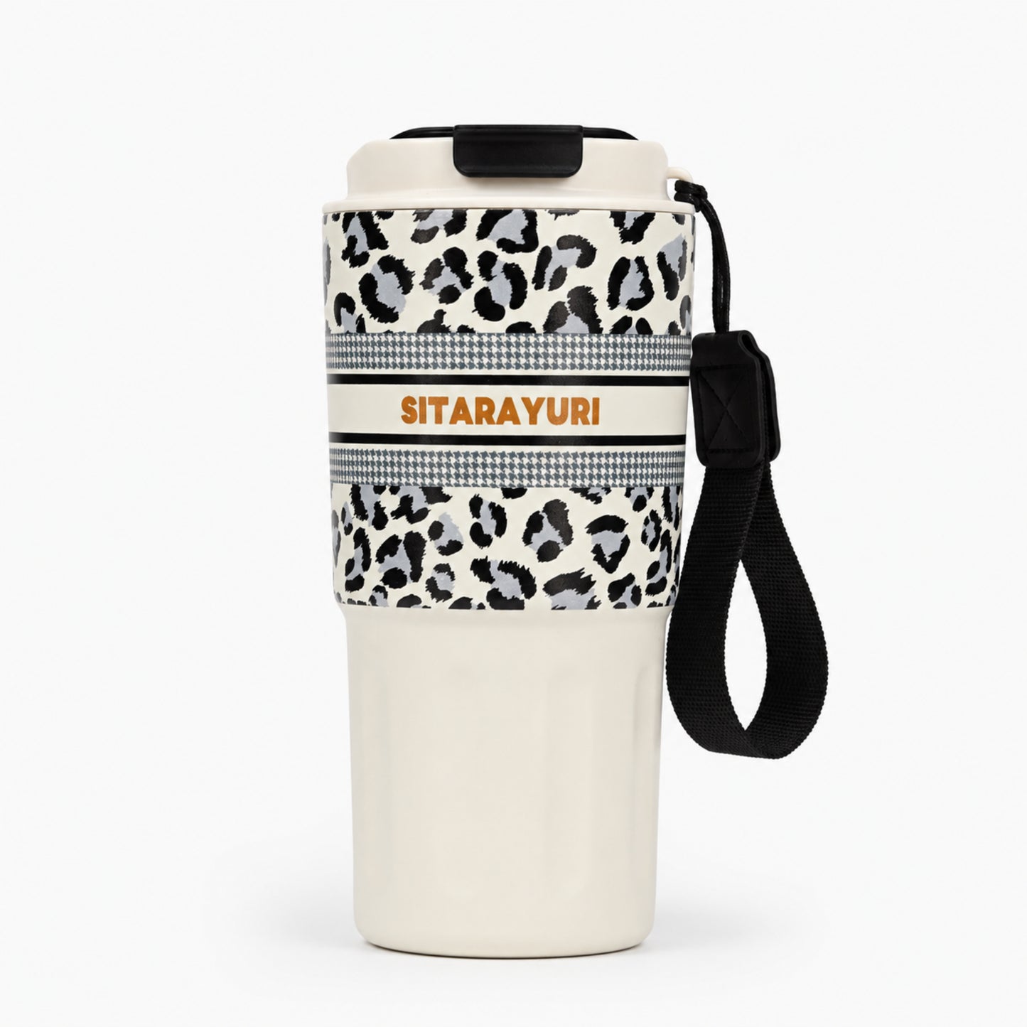 Tough Panther Print Luxe Insulated Steel Travel Tumbler – 600ml