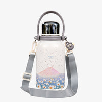 Daisy Bloom Floral Print Insulated Thermal Flask with strap 1200ml