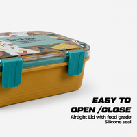 Cat Theme Plastic Bento Lunch Box with 3 compartments for Kids – 800ml