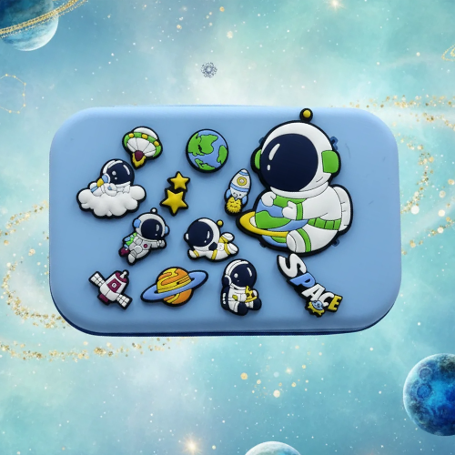 DIY Kids Space Theme Pencil Box with Removable Astronaut Charms