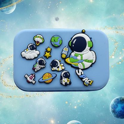 DIY Kids Space Theme Pencil Box with Removable Astronaut Charms