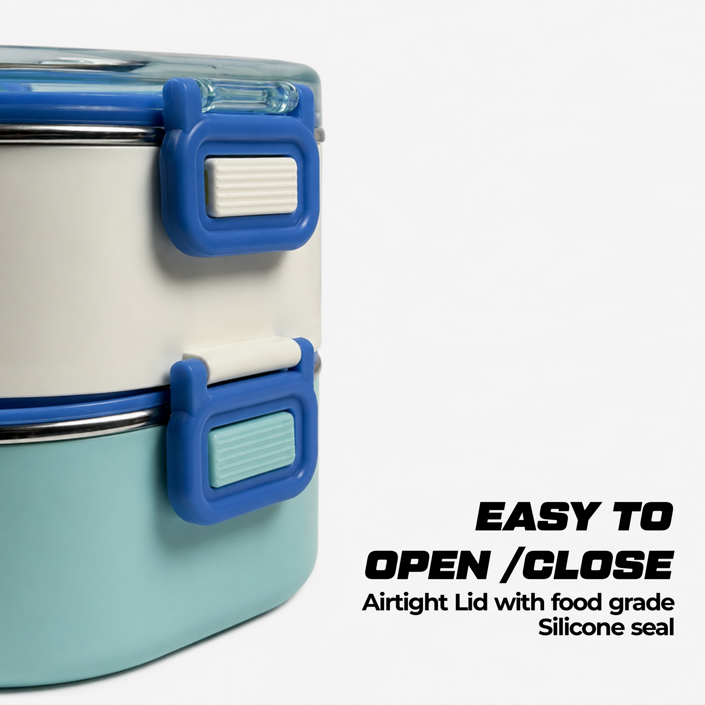 Double Decker Bento Lunch Box with 3 compartments for Kids – 710ml