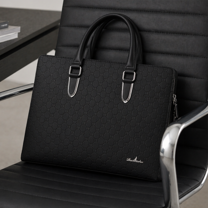 Premium Textured PU Leather Unisex Laptop Briefcase
