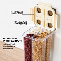 HOMX 4-Compartment Airtight Food Storage Container with Divider Lids