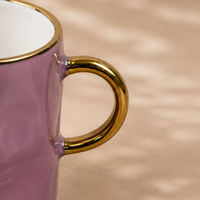 Elegant Purple Ceramic Mug & Saucer Set – Premium Set of 6 (100ml each)