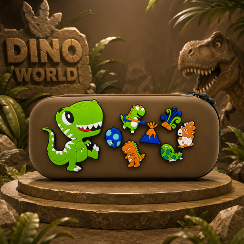 Premium DIY Dinosaur Pencil Box with Removable Dino Toy Accessories