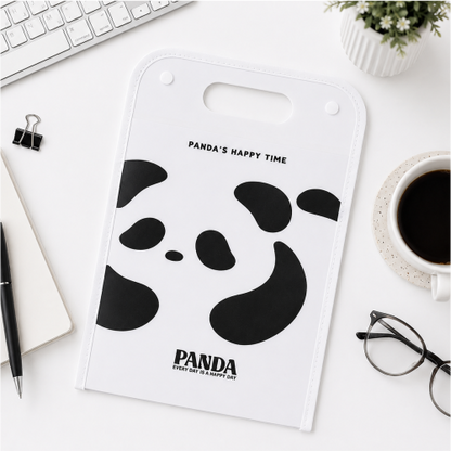 A4 Plastic File Holder with Storage & Button Closure