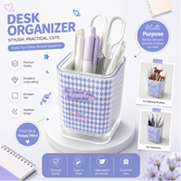 Aesthetic Desk Organizer for Pens & Makeup Brushes