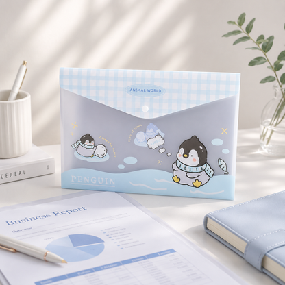 Water-Resistant Snap Button Document File Folder