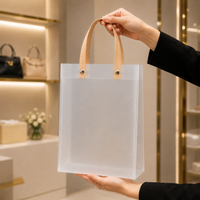 Reusable PVC Gift Carry Bags with Transparent Handles-Set of 4