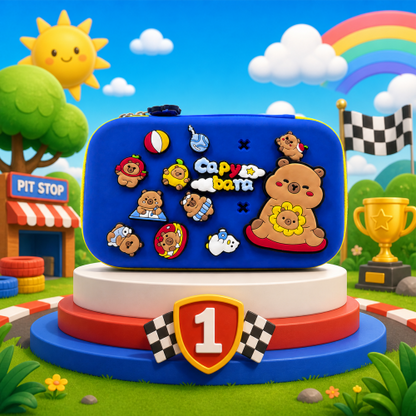 Kids Bear Theme Pencil Box with Removable Decorative Charms