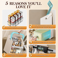 HOMX Premium Vanity Organizer with Dust-Proof Lid & Lipstick Holder