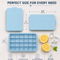 Flexible Silicone premium FDA-grade Ice Cube Tray (24 Cubes)