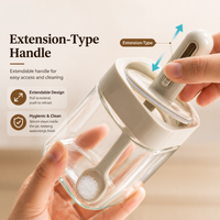 Premium Airtight Spice Jar with Integrated Spoon 250ml