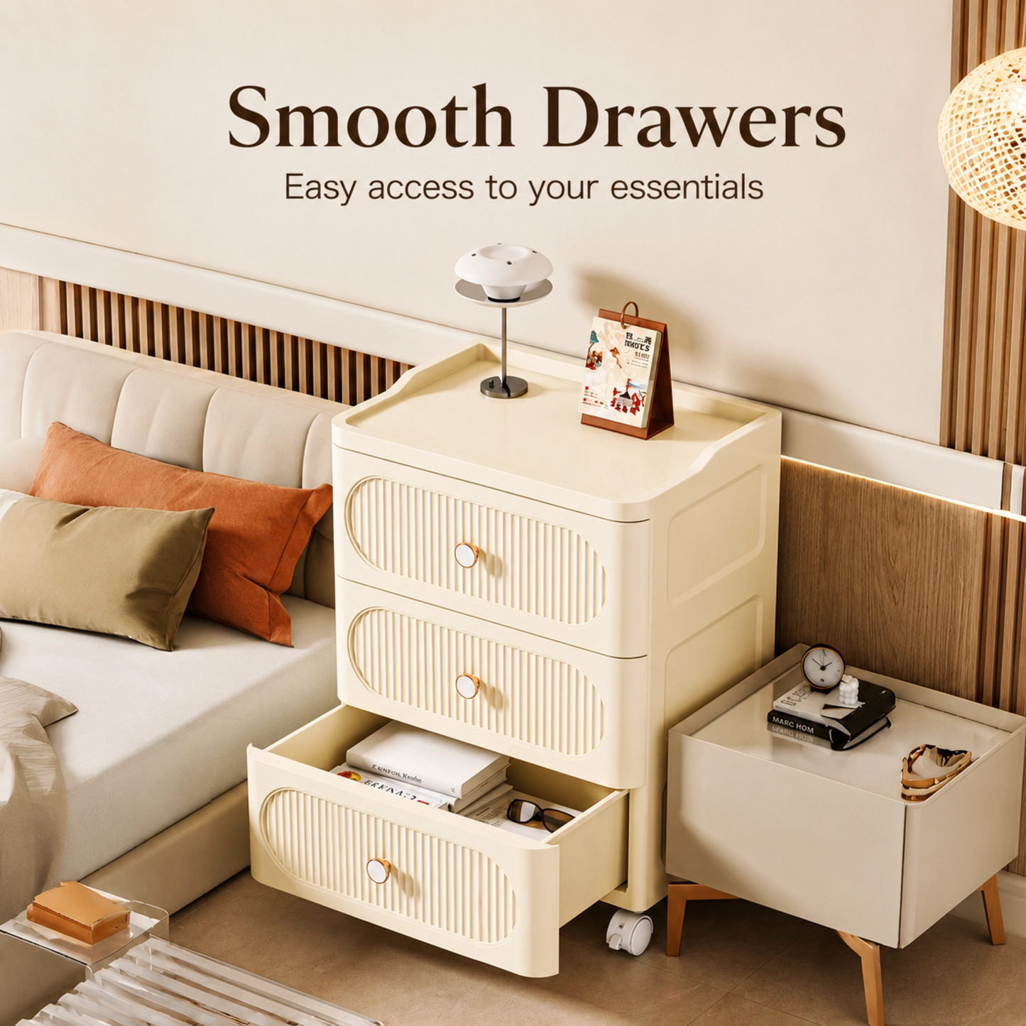 HOMX Rolling Storage Drawer Cabinet – PP Cart with Anti-Drop Stopper