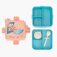 Mermaid Plastic Kids Lunch Box with 3 Compartments for Kids - 1590ml