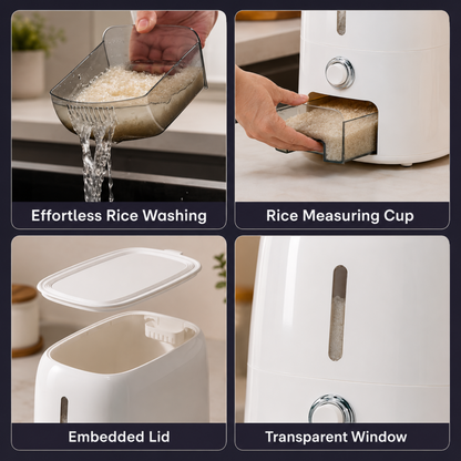 Rice Storage Container Cum Dispenser Tray | 5kg/10kg | BPA-Free & Odorless