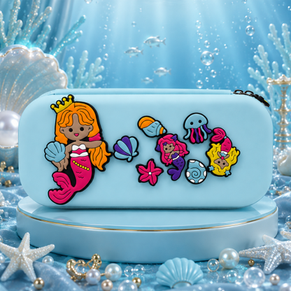 Premium DIY Mermaid Pencil Box with Removable Toy Charms for Kids