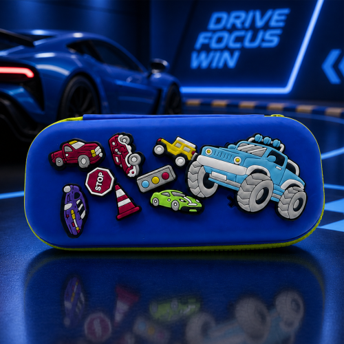 Premium DIY Racing Car Pencil Box with Removable Toy Accessories