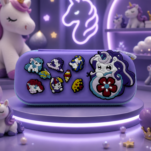 Premium DIY Kids Pencil Box with Removable Decorative Toy Charms