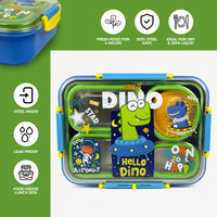 Stainless Steel Bento Lunch Box with 3 compartments for Kids – 1050ml