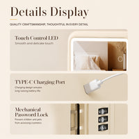 HOMX Skincare & Makeup Organizer – LED Mirror, Touch Control, USB-C, Lock