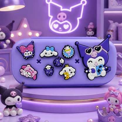 Premium Cartoon Pencil Box with Removable Toy Charms for Kids