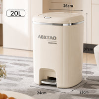 HOMX Step Trash Can 20L – Foot Pedal, Silent Slow-Close, Glossy Finish