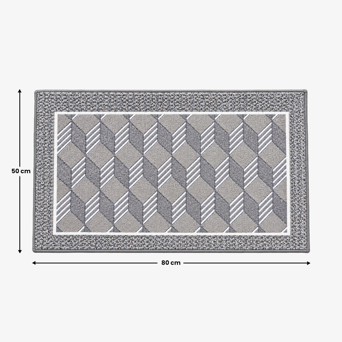 Premium Ferret Fleece Doormat with Modern Geometric Pattern