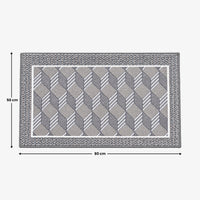 Premium Ferret Fleece Doormat with Modern Geometric Pattern