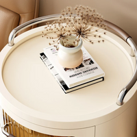 HOMX Round Rolling Storage Cabinet – 5-Drawer Bedside Table with Wheels