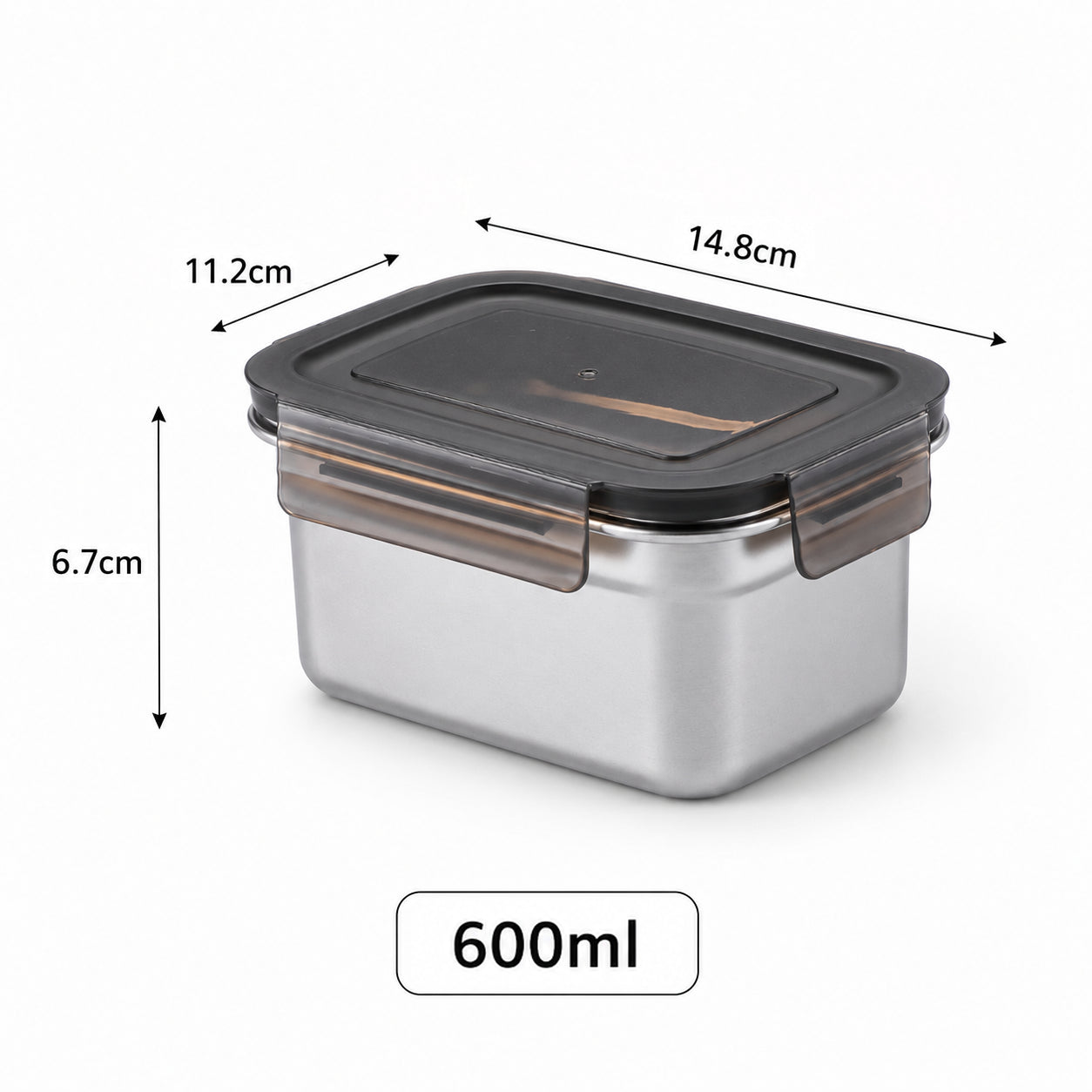 HOMX 304 Stainless Steel Food Container – Airtight Lid, Leak-Proof