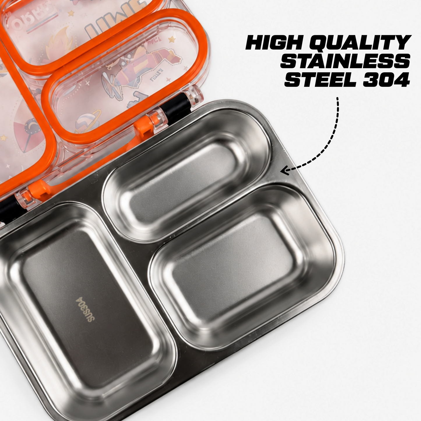 Premium 3 Compartment Stainless Steel Leakproof Lunch Box – 750ml