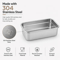 HOMX 304 Stainless Steel Food Container – Airtight Lid, Leak-Proof