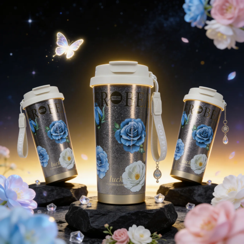Pure Titanium Insulated Vacuum Tumbler with Floral Prints - 520ml