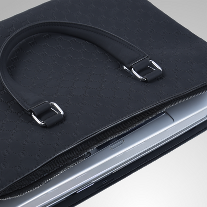 Premium Textured PU Leather Unisex Laptop Briefcase