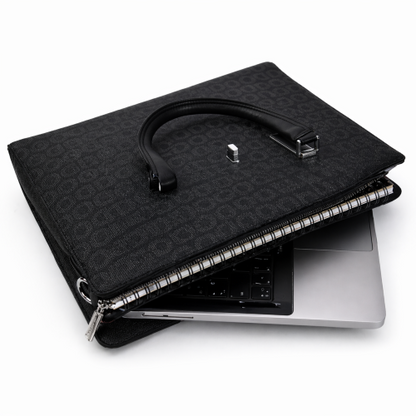 Premium Patterned PU Leather Laptop Briefcase for Professionals