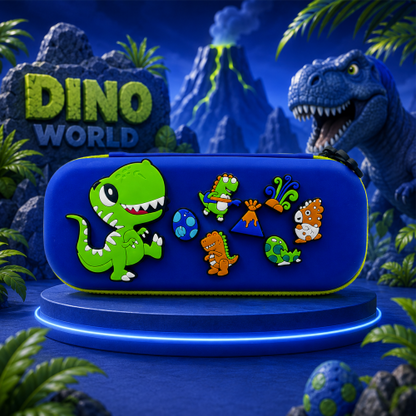 Premium DIY Dinosaur Pencil Box with Removable Dino Toy Accessories