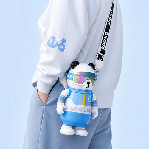 Waka Snowboarder Panda Insulated Water Bottle with Strap - 530ml
