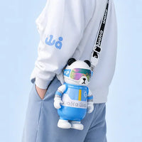 Waka Snowboarder Panda Insulated Water Bottle with Strap - 530ml