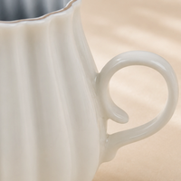 Ivory Luxe Gold Rim Ceramic Tea & Coffee Mug Set with Saucers (6 Pcs) - 250ml each