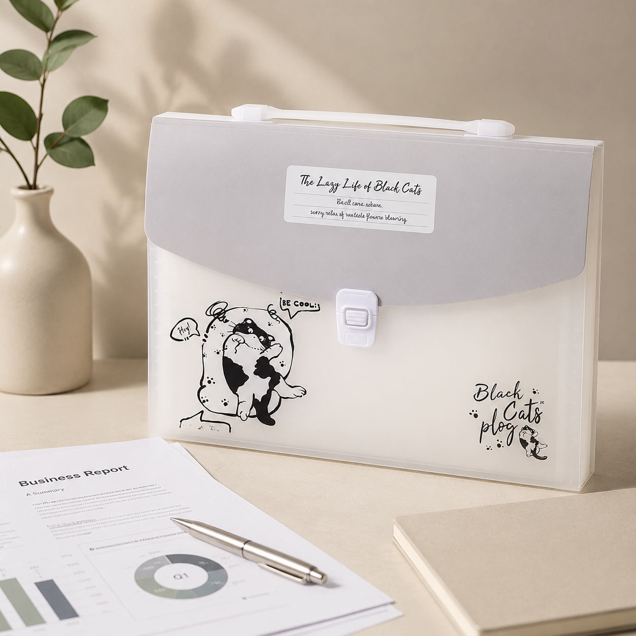Portable Accordion File Organizer with Handle & Pockets