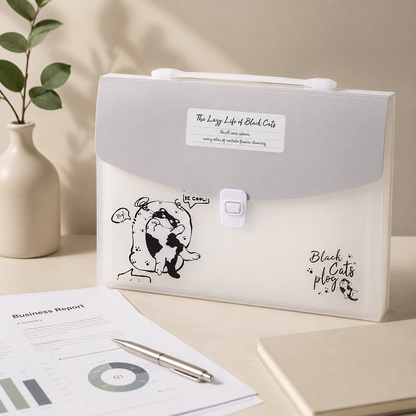 Portable Accordion File Organizer with Handle & Pockets