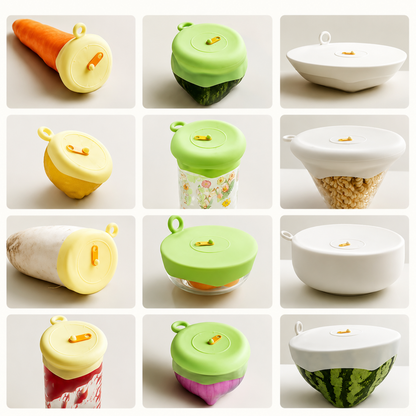 Food Grade Silicone Stretch Lids — Set of 2 | Reusable Leak-Proof Food Covers