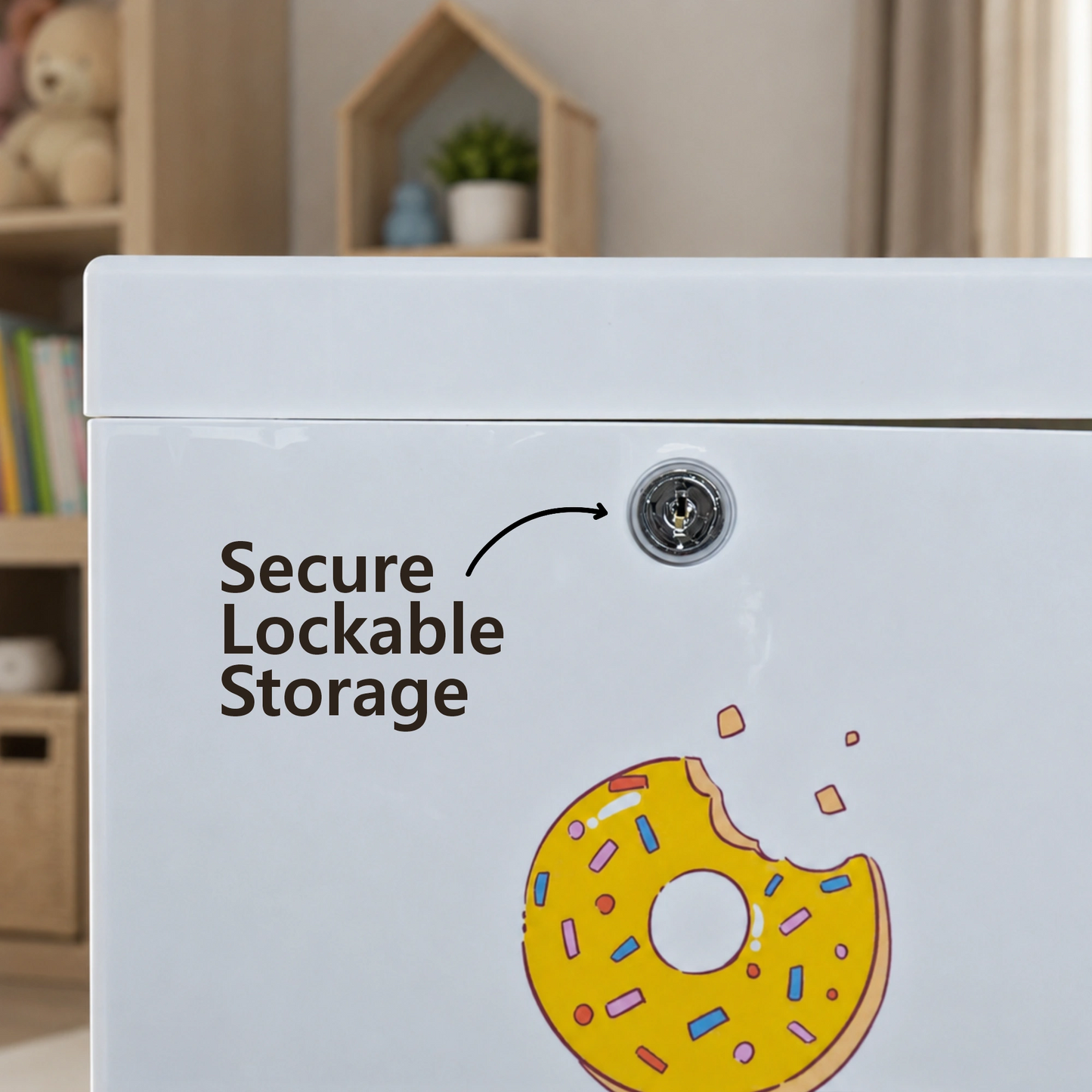 HOMX Kids PP Storage Cabinet with Lockable Drawers