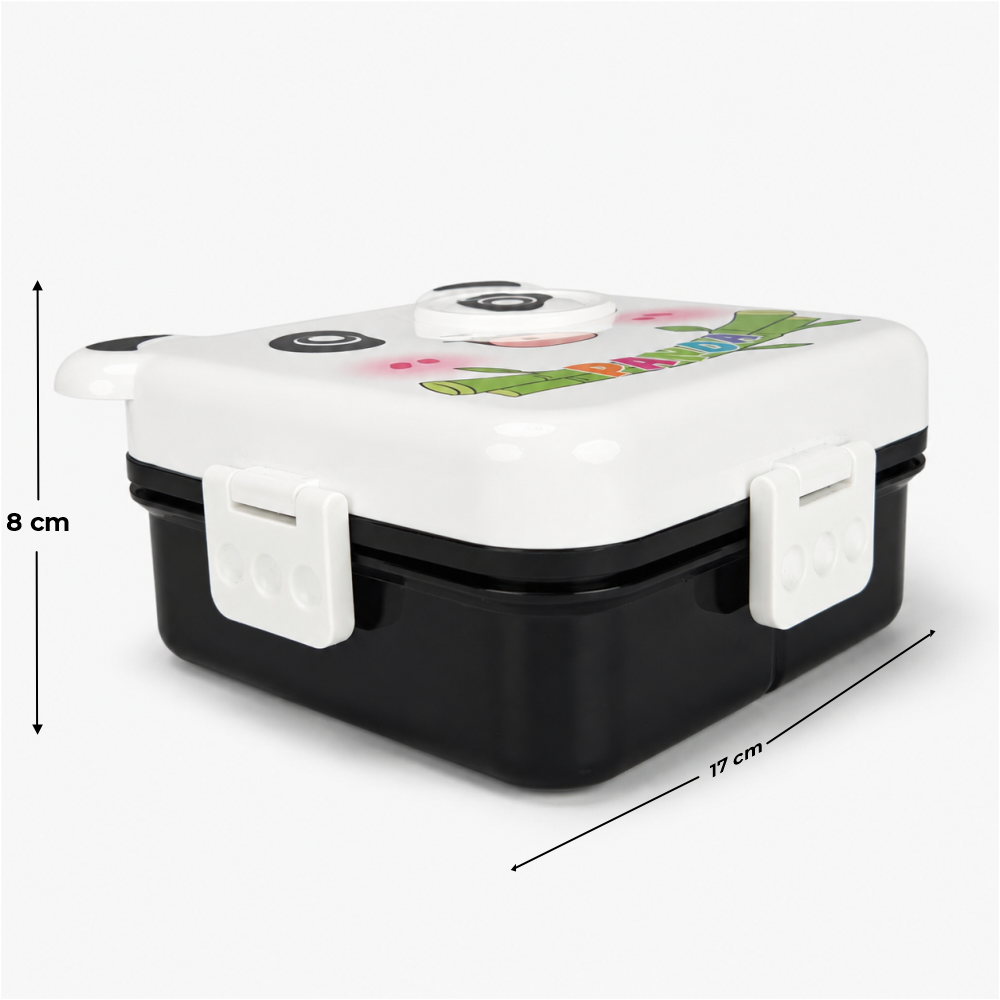 Panda Themed Plastic Lunch box with Spoon & Small Container – 1590ml