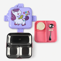 Unicorn Stainless Steel Bento Lunch Box with 3 Compartments - 1120ml