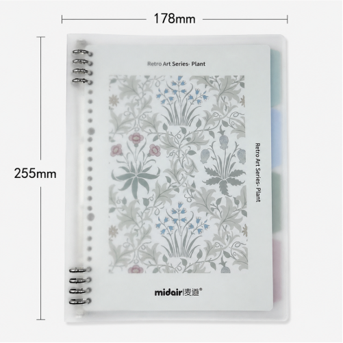 Retro Art Series Plant Spiral Study Planner Notebook.