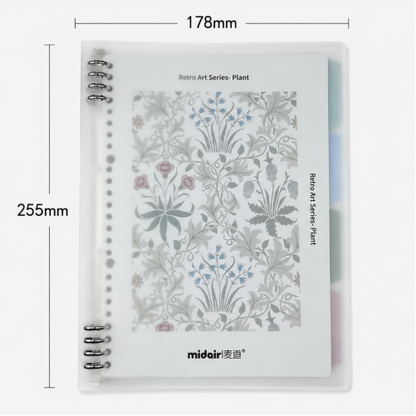 Retro Art Series Plant Spiral Study Planner Notebook.