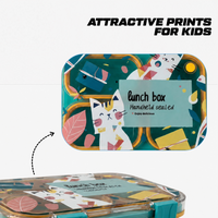 Cat Theme Plastic Bento Lunch Box with 3 compartments for Kids – 800ml